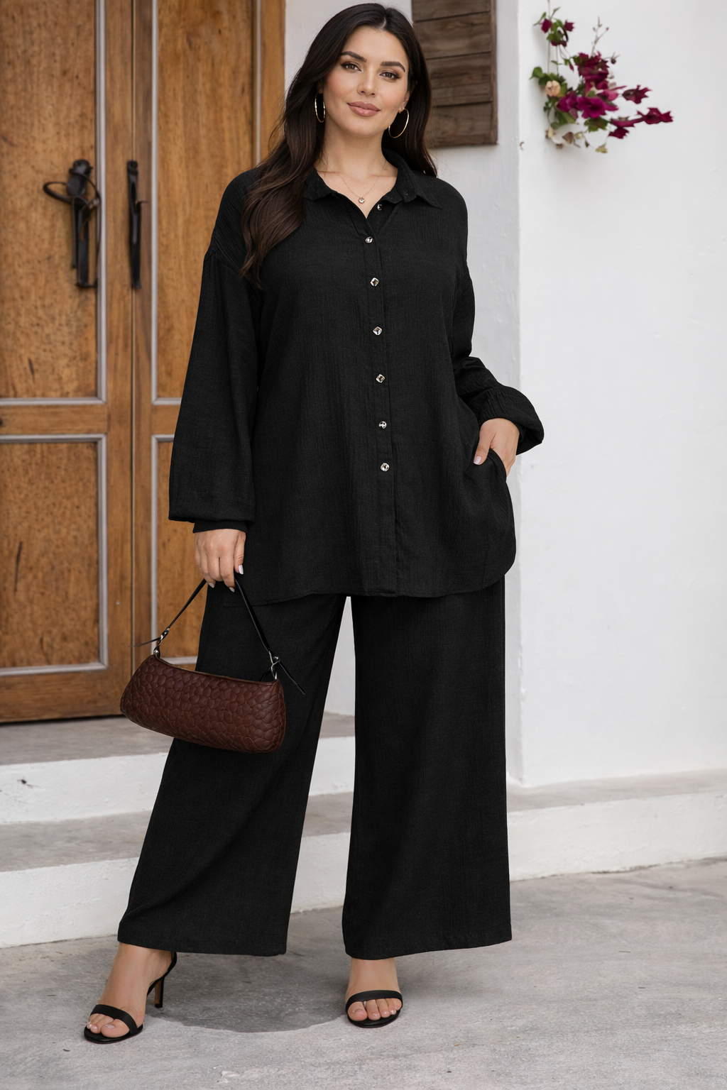 Completo Donna Camicia e Pantaloni Palazzo