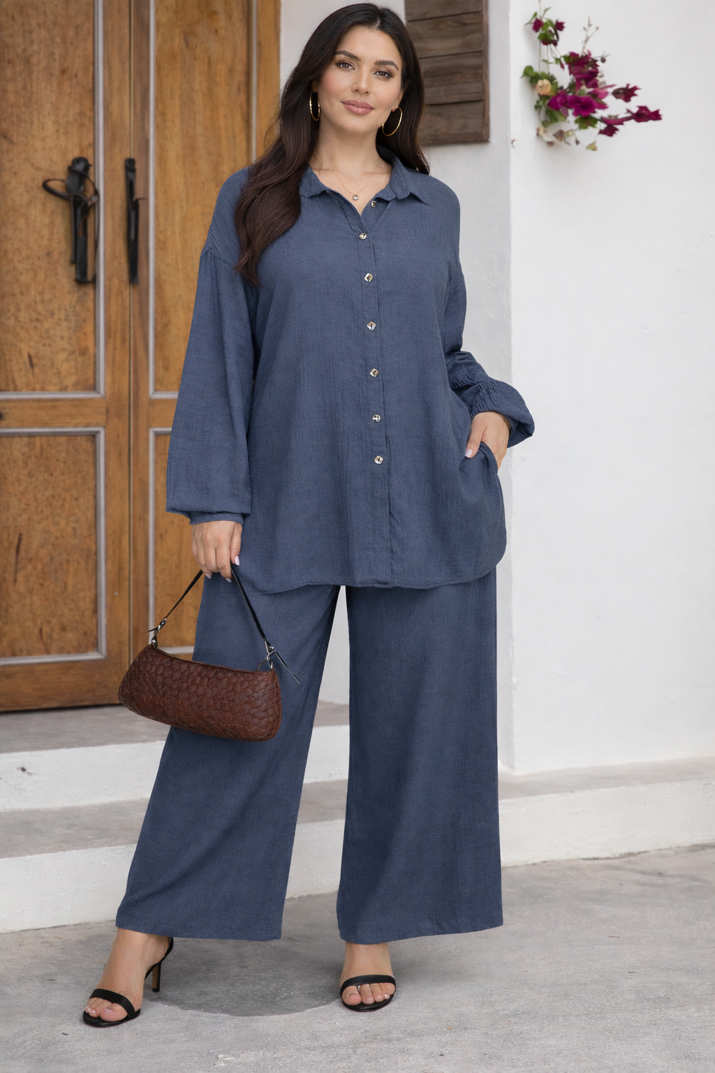 Completo Donna Camicia e Pantaloni Palazzo