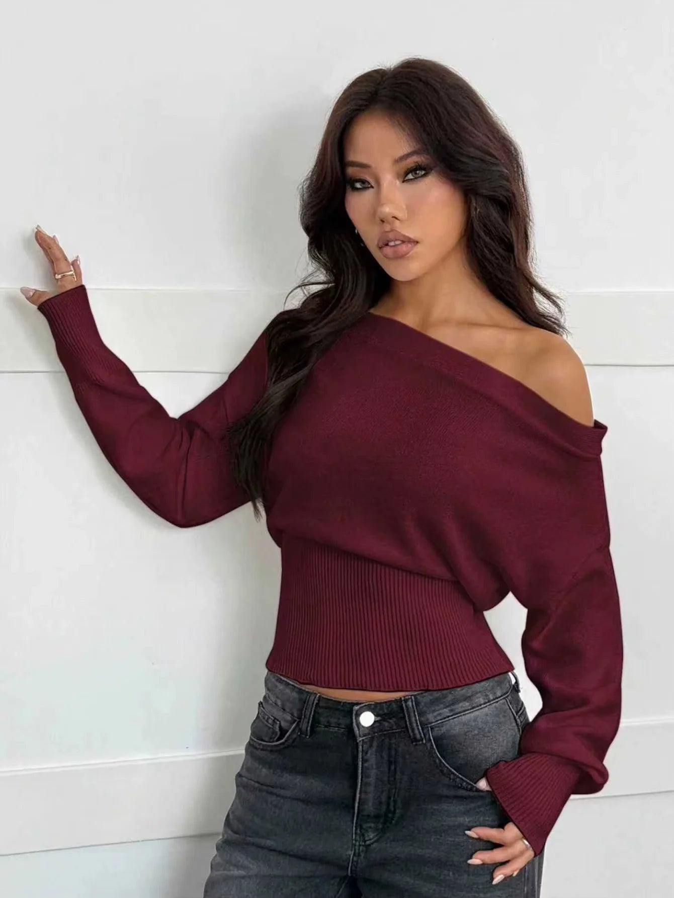 Top One-Shoulder Knit Soft Paris Chic